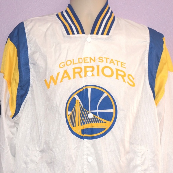 NBA Golden State Warriors White and Yellow Jacket - Picture 3 of 8